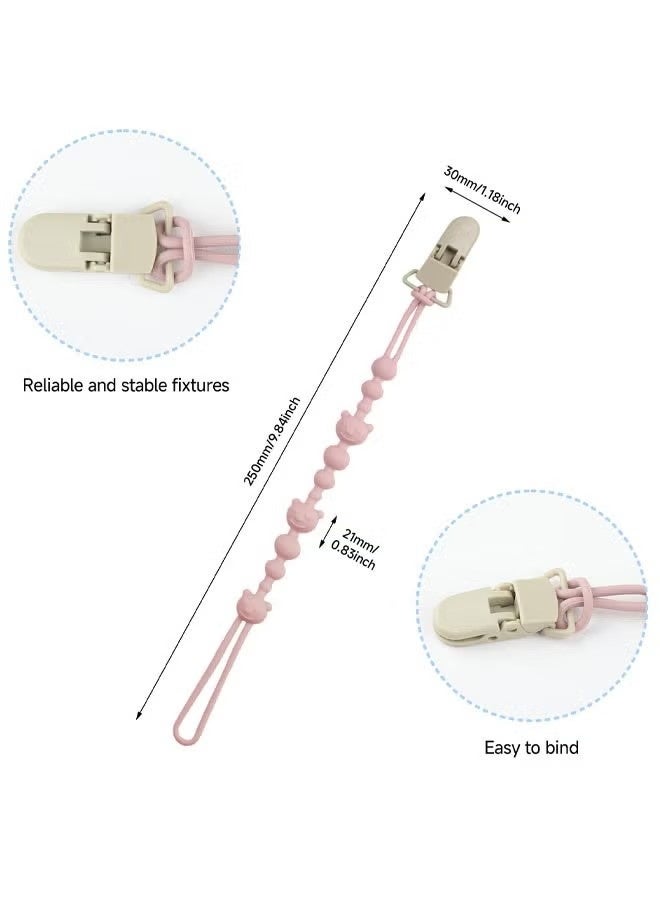 2 Pack Silicone Dummy Clip, Universal One Piece Easy-Clean Pacifier Clips Fits Most Pacifiers And Teething Toys, Baby Dummy Strap Clip For Newborn Baby Shower Boys Girls - Image 2